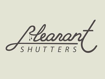 Pleasant Shutters Logo blinds custom type lettering logo pleasant shutters