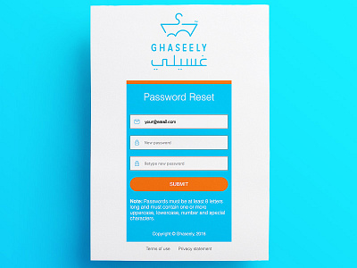 Ghaseely Password Reset (English) css ghaseely html laundery responsive