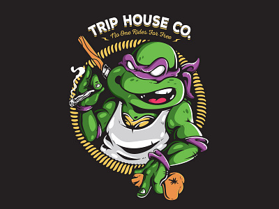 Trip House Co. art cartoon cool green illustration ninja smoke teenage tmnt turtle vectors