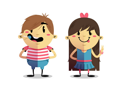 Flat Kids Characters cartoon characters cool design flat fun illustrator kids vectors
