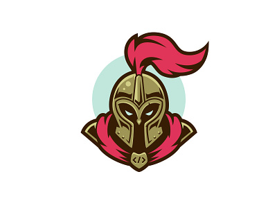 Knights of the Code badge code helmet icon illustration knight logo vectors