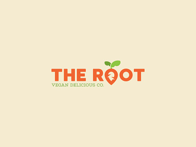 The Root carrot design.food icon logo restaurant type vectors vegan