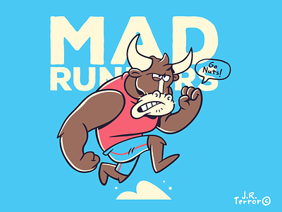 Go Nuts! cartoon character cool fitness runner sports vectors