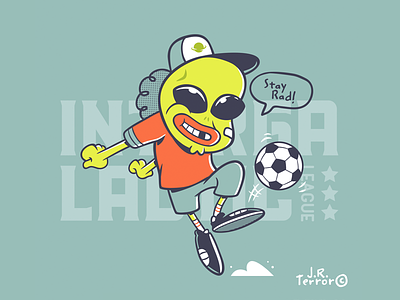 Stay Rad! active alien cartoon character cool illustration intergalactic player soccer space sports stars