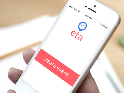 ETA Home Page, tap the pink button to create an event eta icons ios7 mobile