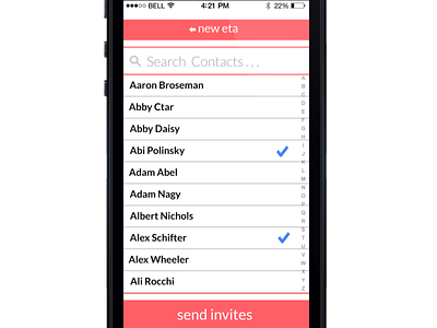 ETA Select Contacts contacts eta ios7 list