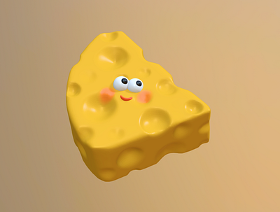 Cheeese~ 3d modeling cute illustration