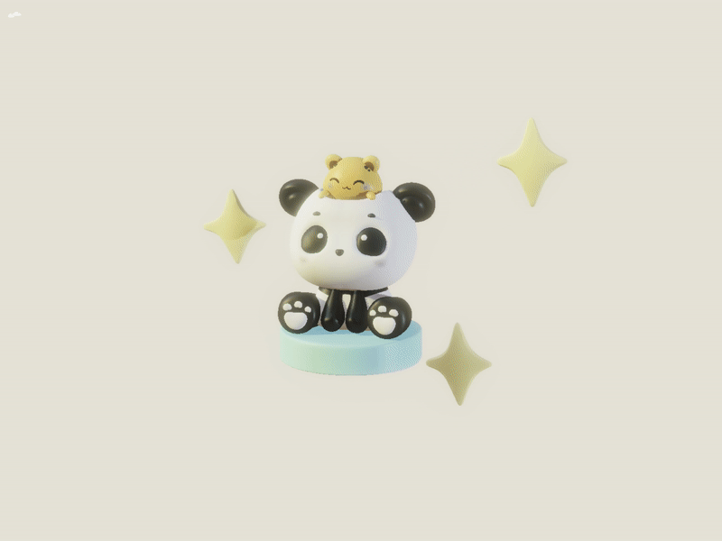 Panda 3d animation 3d modeling animation hamster ipad modeling motiongraphics panda sculpture