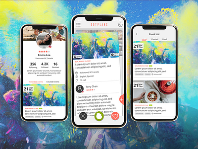 Event App Design ui ux