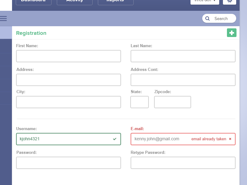 Accureg Dashboard Form by Juliano Moreira Silva on Dribbble