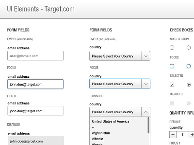 Target.com Style Guide styleguide ui