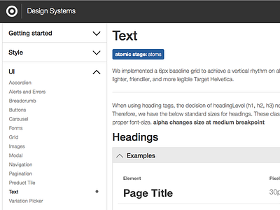 Design Systems - Text Page