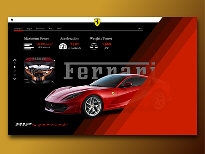 Ferrari Spotlight Page branding design flat illustration ui ux web website