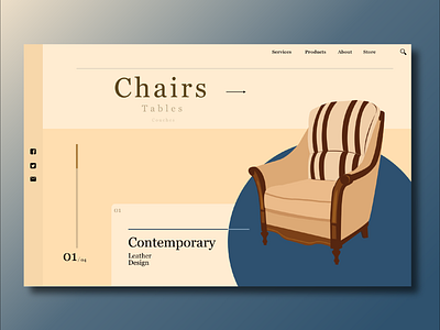 Furniture Landing app brand branding clean design flat identity illustration ios minimal mobile ui ux web website