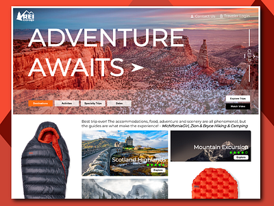 REI Adventure Redesign app brand branding clean design flat identity ios logo minimal mobile ui ux web website