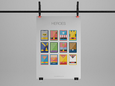 Heroes Poster - Can you name them all? by Allan McAvoy on Dribbble