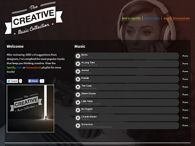 Creative Music dark itunes music rdio spotify