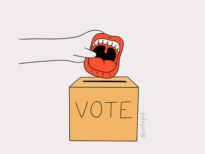 Vote activism character design elections general election heard illustration illustration character listen meaning mouth opinion simple sticker untepid voice vote voting