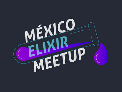Elixir Meetup Mexico Logo branding illustration logo