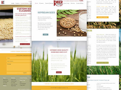 Riker Farm Seed - Web Design farm logo mockup photography pixels seeds typography ui ux web website website design