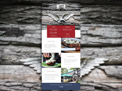 Restaurant Site Design design dining food log cabin photography photoshop pixel restaurant web website whitehouse