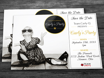 Team Carly-Q Presents: Carly's Party carly q events hollywood invitation photography postcard save the date