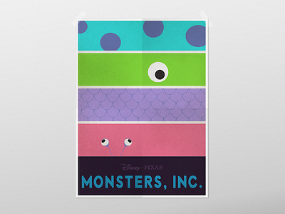 Movie Poster - Monsters Inc 100 day project color illustration illustrator monsters inc movie poster poster poster design tv series poster