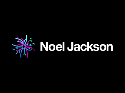 Noël Jackson logo re-branding black blue branding green illustration logo typography vector white