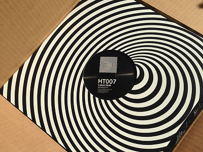 HT007 fresh off the press black print vinyl white