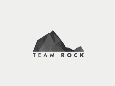 TEAMROCK Logo black white grey logo minimalistic mountain polygon rock