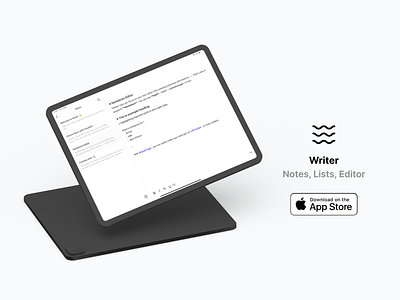 Writer — Notes, Lists, Editor app application ios mac minimalist notes notes app text typogaphy