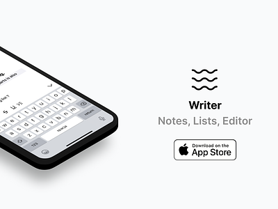 Writer — Notes, Lists, Editor app application ios mac minimalist notebook notes notes app typogaphy