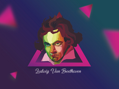 Ludwig Van Beethoven on PopArt branding design flat gradiant illustration logo popart typography vector vector artwork