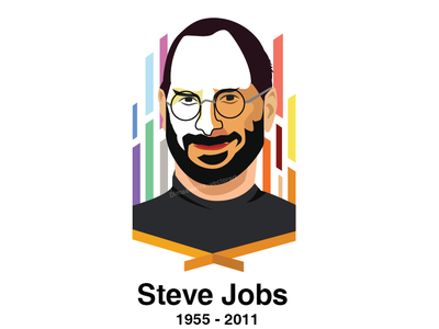 Steve Jobs branding design gradiant illustration tracing vector artwork vector design