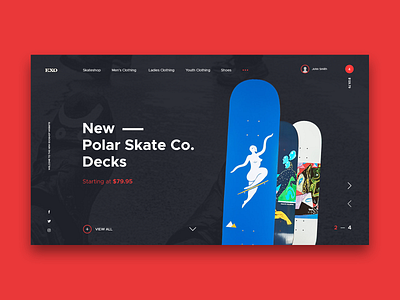 Modern E-commerce Store Landing Page boardshop design e commerce ecommerce landing page modern montreal quebec redesign responsive design skateboard skateshop ui ux web design website