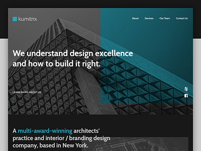 Kumitrix - Landing Page architecture branding case study design landing page modern one page site responsive responsive design web design website