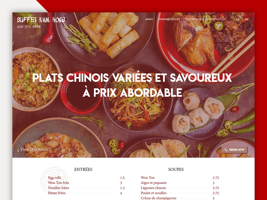 Buffet Kam Hong Landing Page by Stix on Dribbble