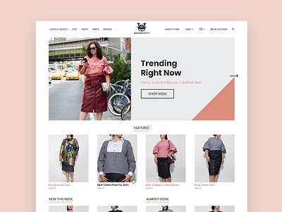 Samurai Kitty - Homepage layout branding clothing design landing page responsive responsive design shop ui ux web design website