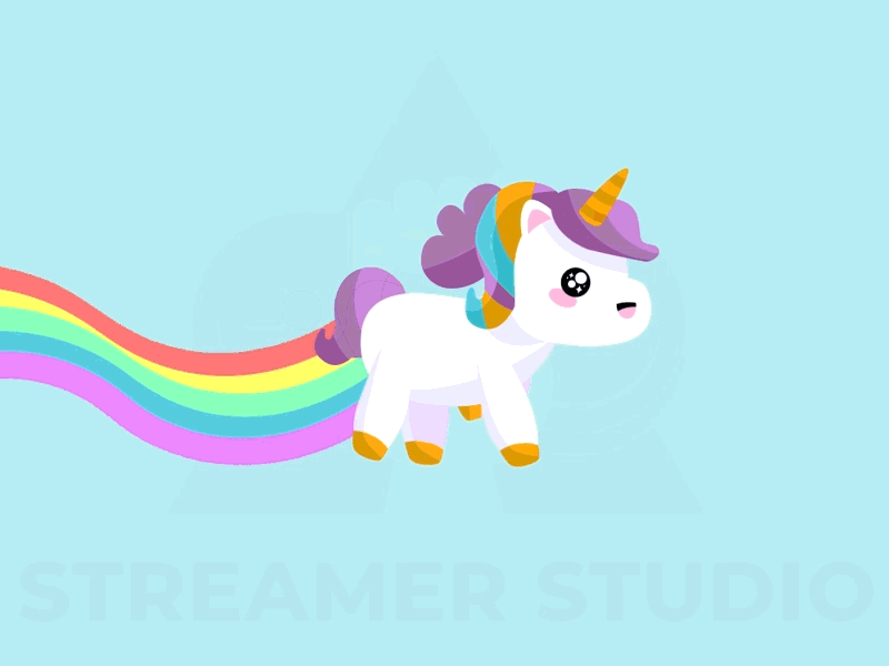 Unicorn animation animation animation 2d animation after effects animation character illustration twitch twitch alert twitch customized twitch logo twitch.tv