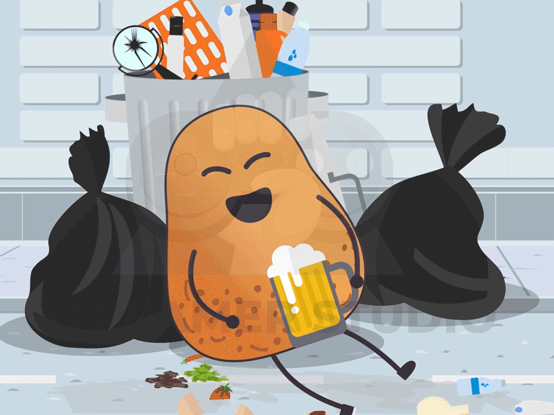 Drunk Potato animation animation 2d animation after effects animation character illustration twitch twitch alert twitch logo twitch.tv