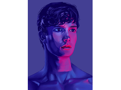 Purple & Blue drawing illustration painting