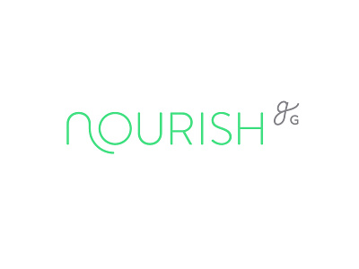 Nourish branding logo nourish verbicon wordmark