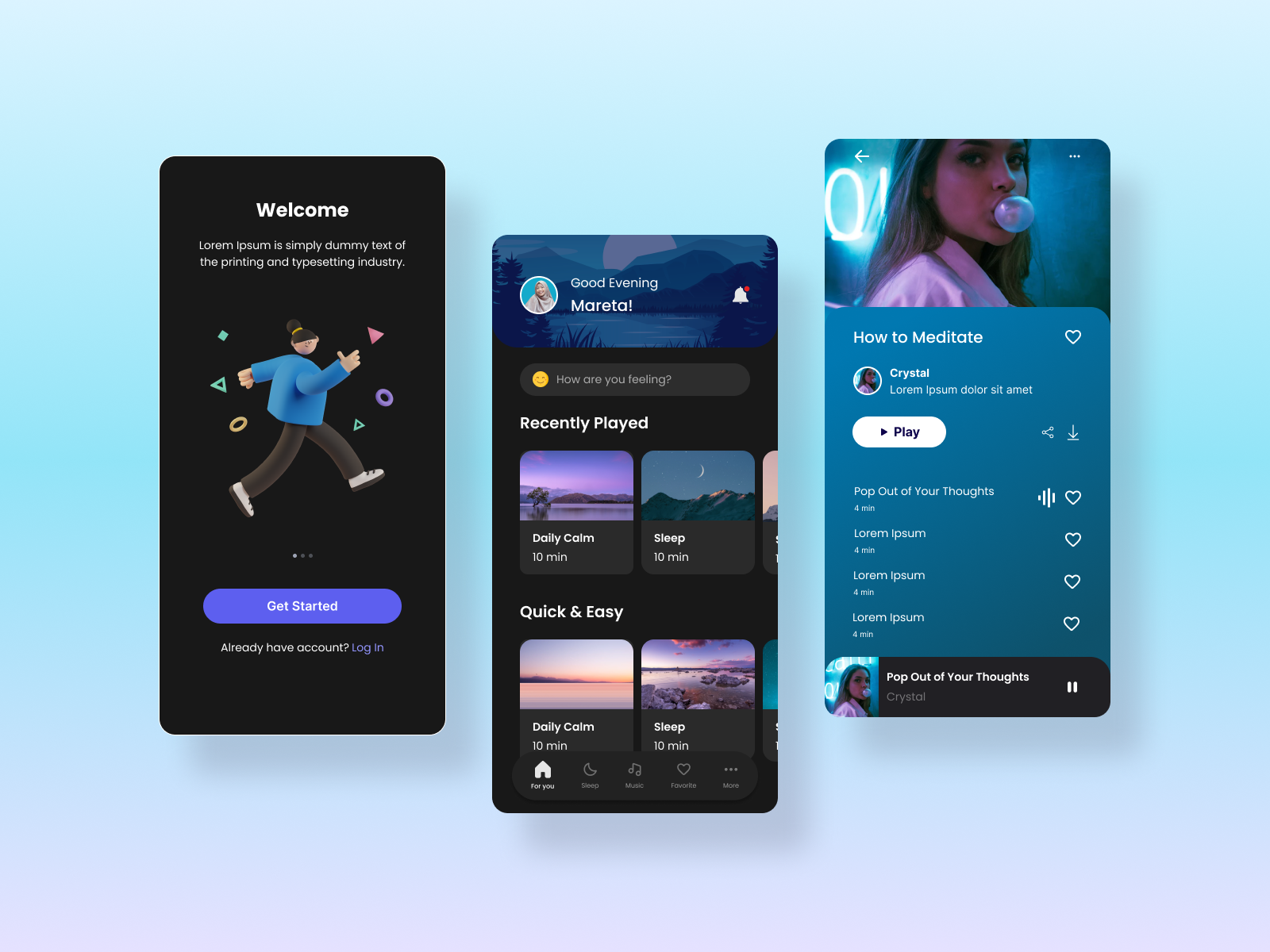 Meditation App by Mareta Ayu Handanari on Dribbble