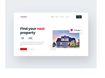 Suburbia - Real Estate Concept app design minimal ui ui design ux web