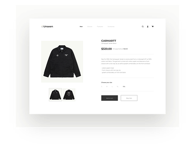 Unseen Product Page