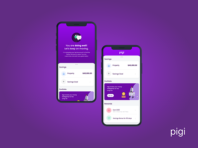 Financial Planning - Pigi bank financial fintech saving ui ux