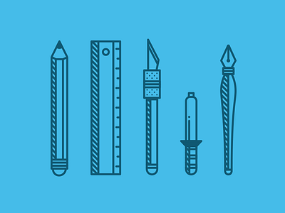 Designer tools design flat icon illustration pencil tools vector