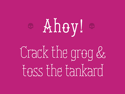 Swashbuckle Serif ahoy cute font pink pirate skull type typography vector