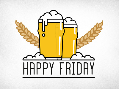 Happy Friday beer font friday icon illustration pint type vector wheat