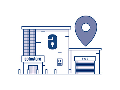 Safestore illustration - Locations blue icon illustration location monochrome pin safestore vector white